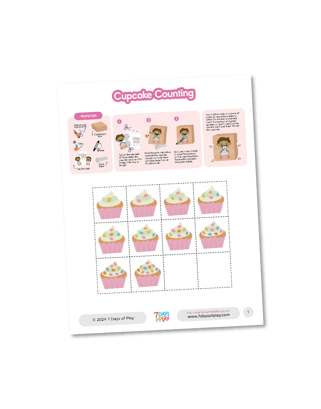 Cupcake Counting - Printable for Kids