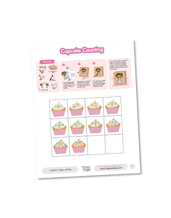 Cupcake Counting - Printable for Kids
