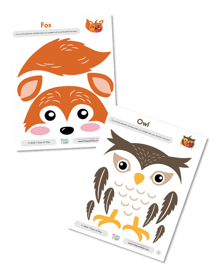 10 Pumpkin Decorating Templates - Printable