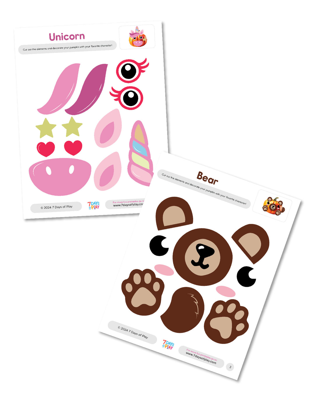 10 Pumpkin Decorating Templates - Printable