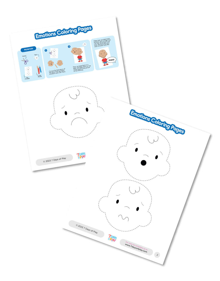 Emotions Coloring Pages Boy Printable