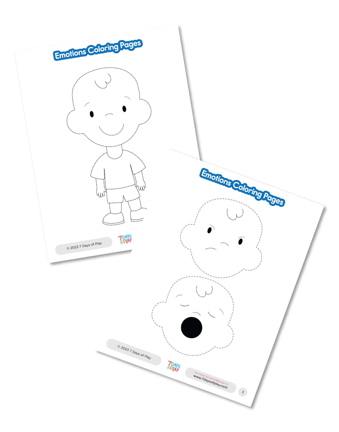 Emotions Coloring Pages (Boy) - Printable for Kids