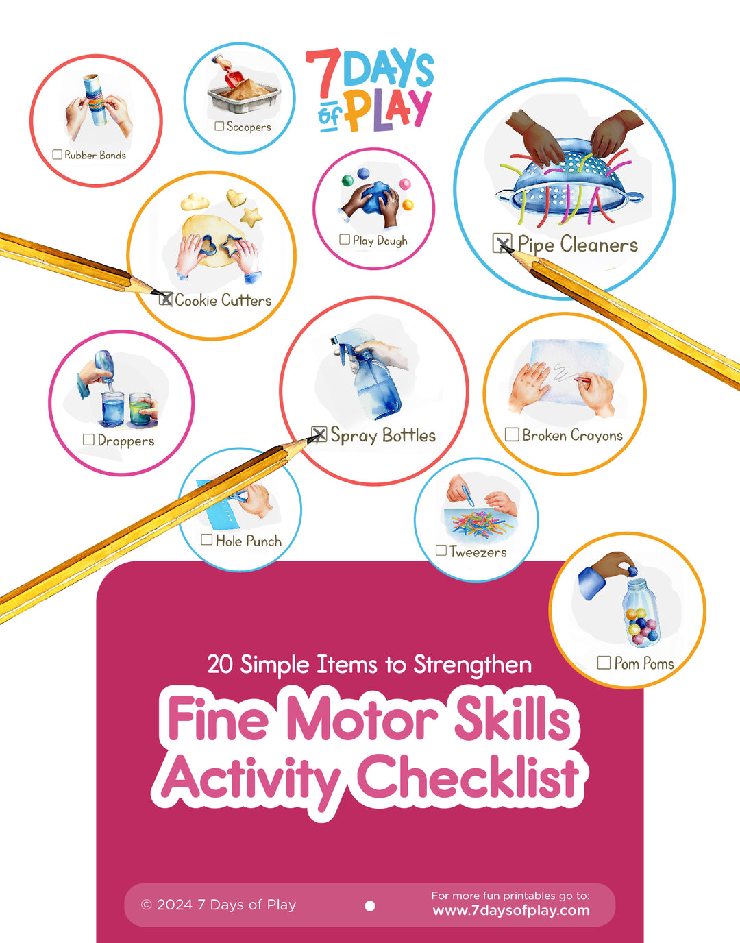 Fine Motor Skills Activity Checklist - Printable