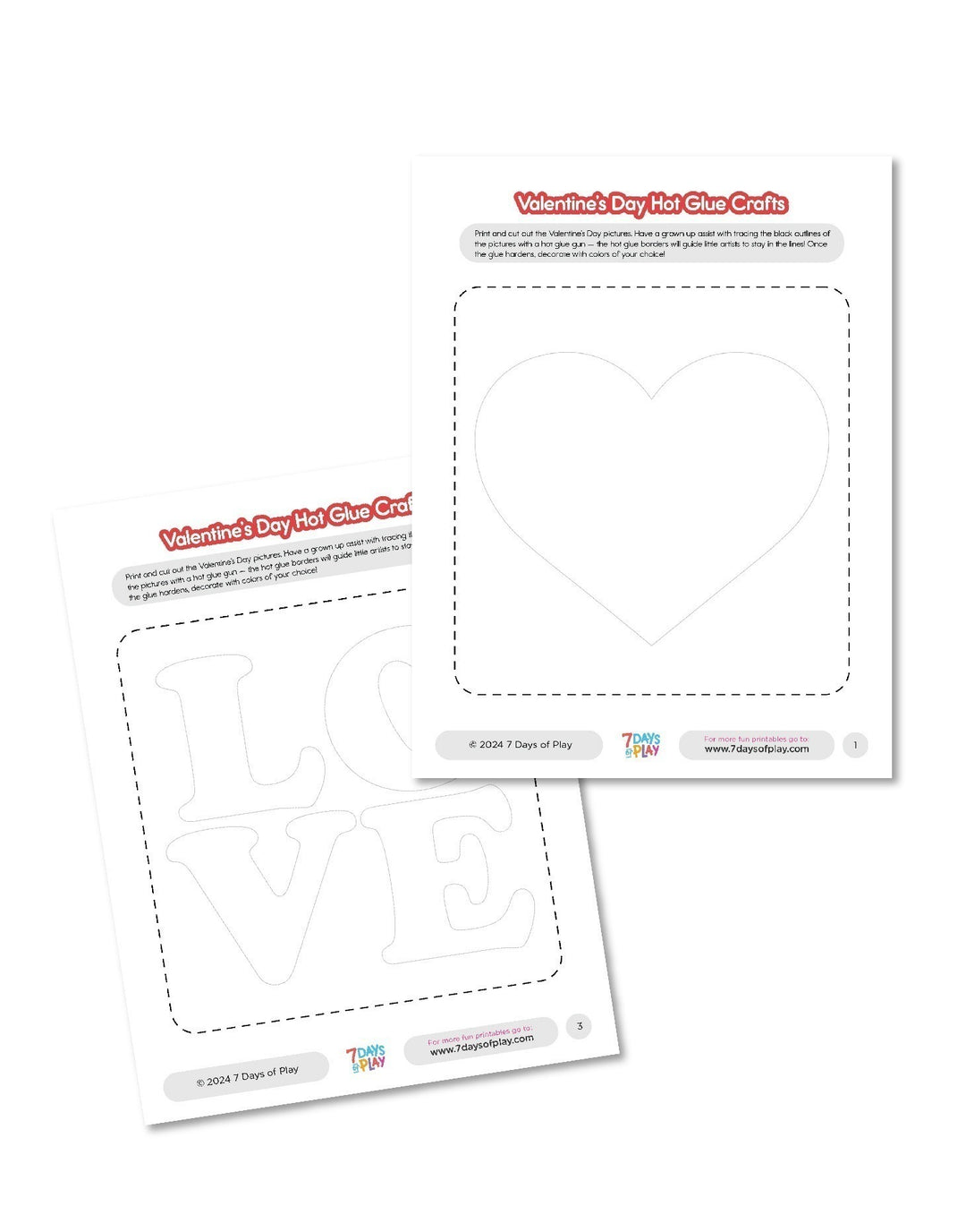 Valentine’s Hot Glue Craft - Printable