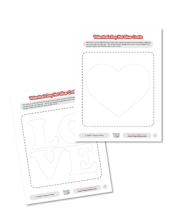 Valentine’s Hot Glue Craft - Printable