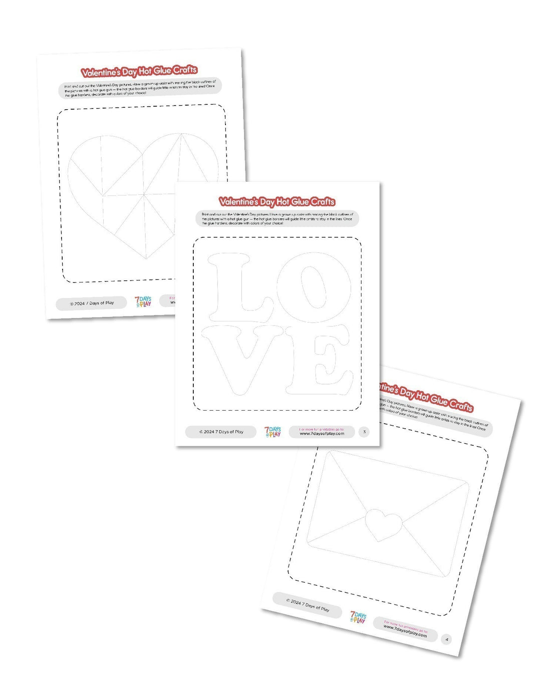 Valentine’s Hot Glue Craft - Printable
