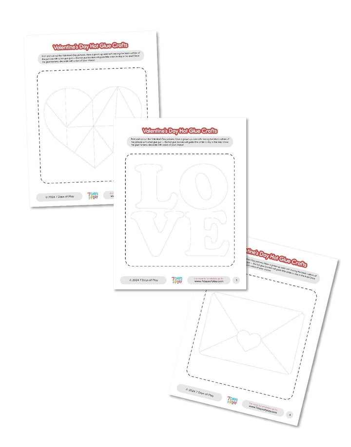 Valentine’s Hot Glue Craft - Printable