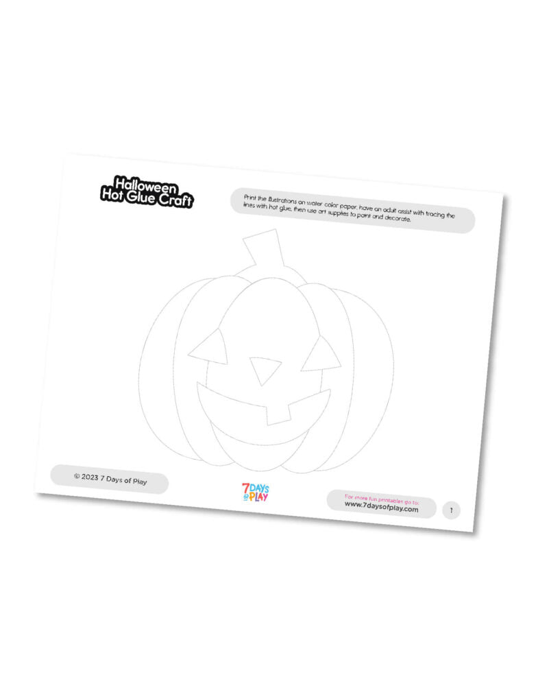 Get Crafty this Halloween with Printable Halloween Crafts! Transform bat, spider web, and pumpkin printables into tactile masterpieces. Use hot glue to trace the lines, creating ridges that guide kids' watercoloring for a spooktacular artistic adventure.
