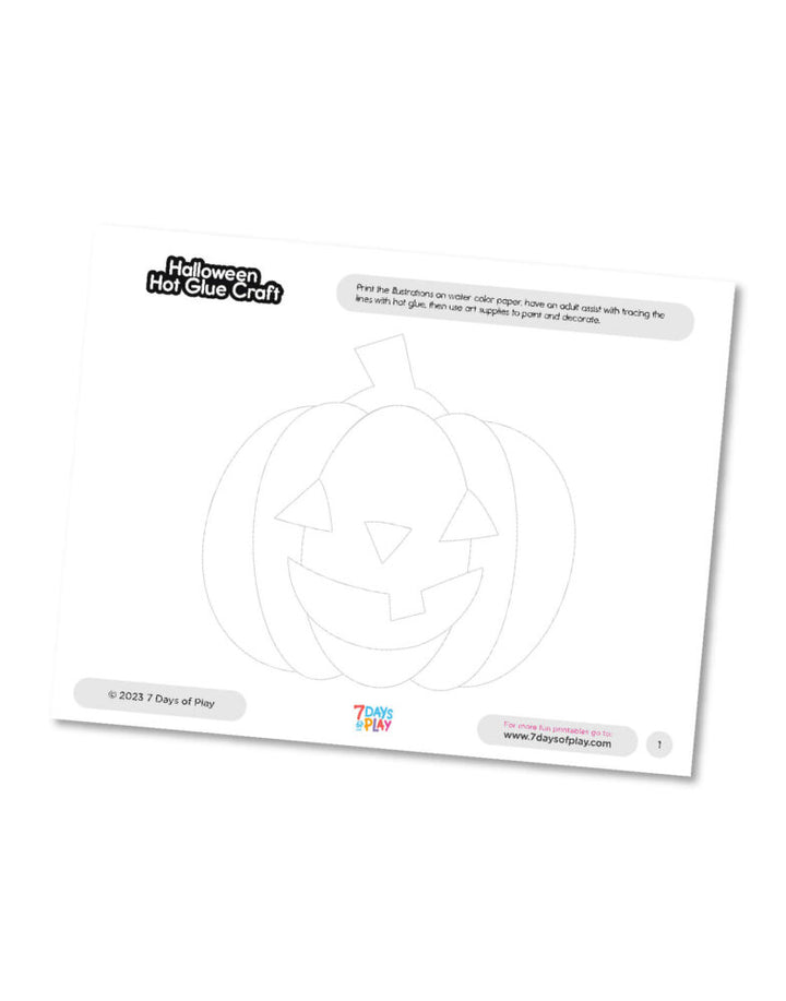 Get Crafty this Halloween with Printable Halloween Crafts! Transform bat, spider web, and pumpkin printables into tactile masterpieces. Use hot glue to trace the lines, creating ridges that guide kids' watercoloring for a spooktacular artistic adventure.