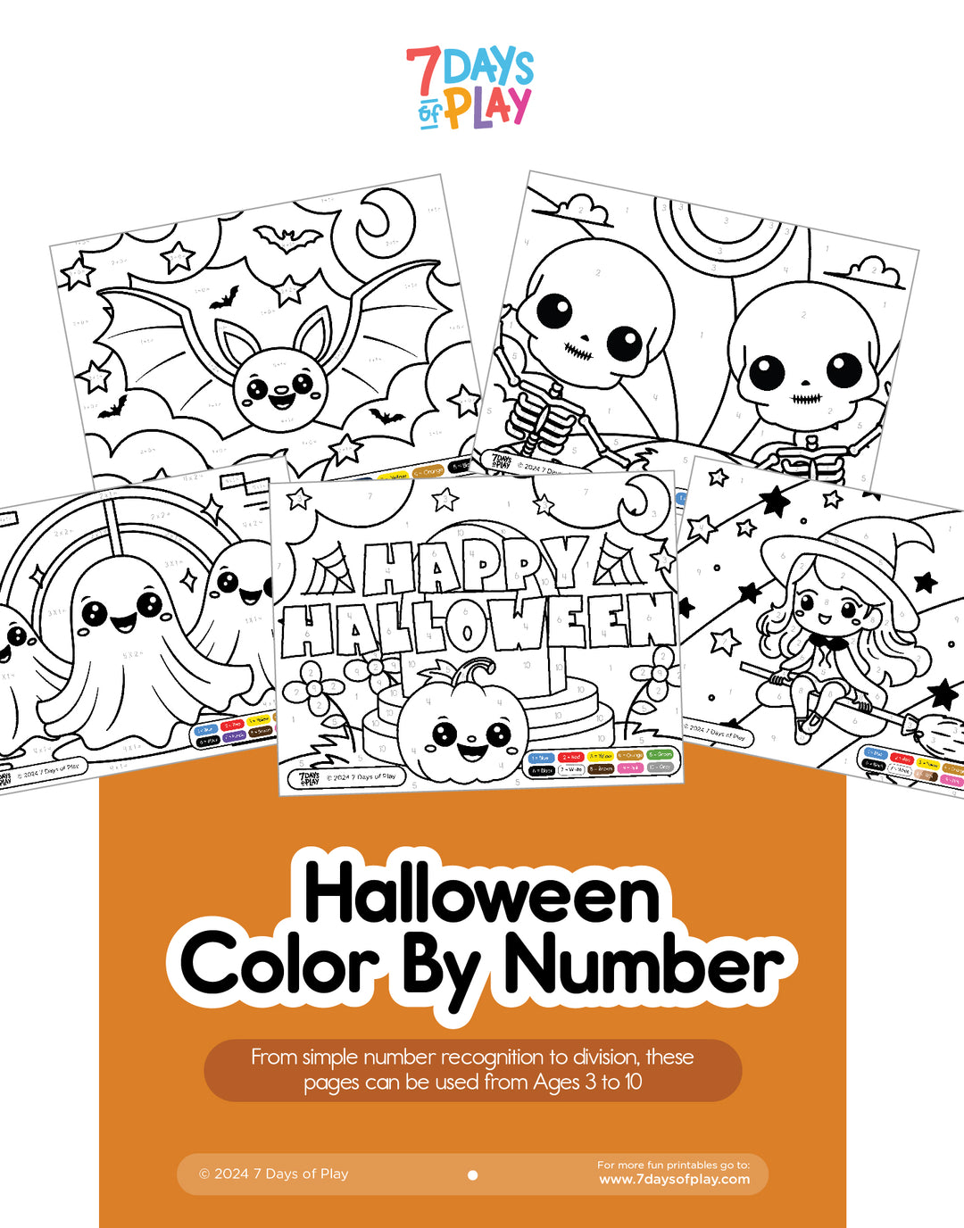 Halloween Color By Number - Printable