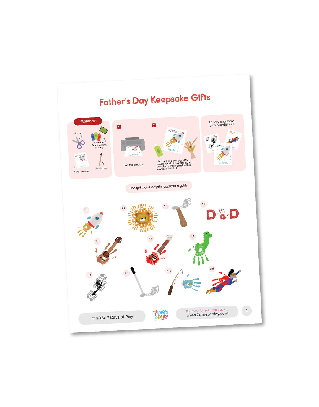 Father's Day Keepsake Gifts - Printable