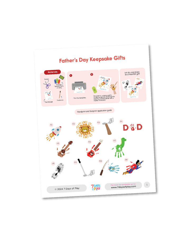 Father's Day Keepsake Gifts - Printable