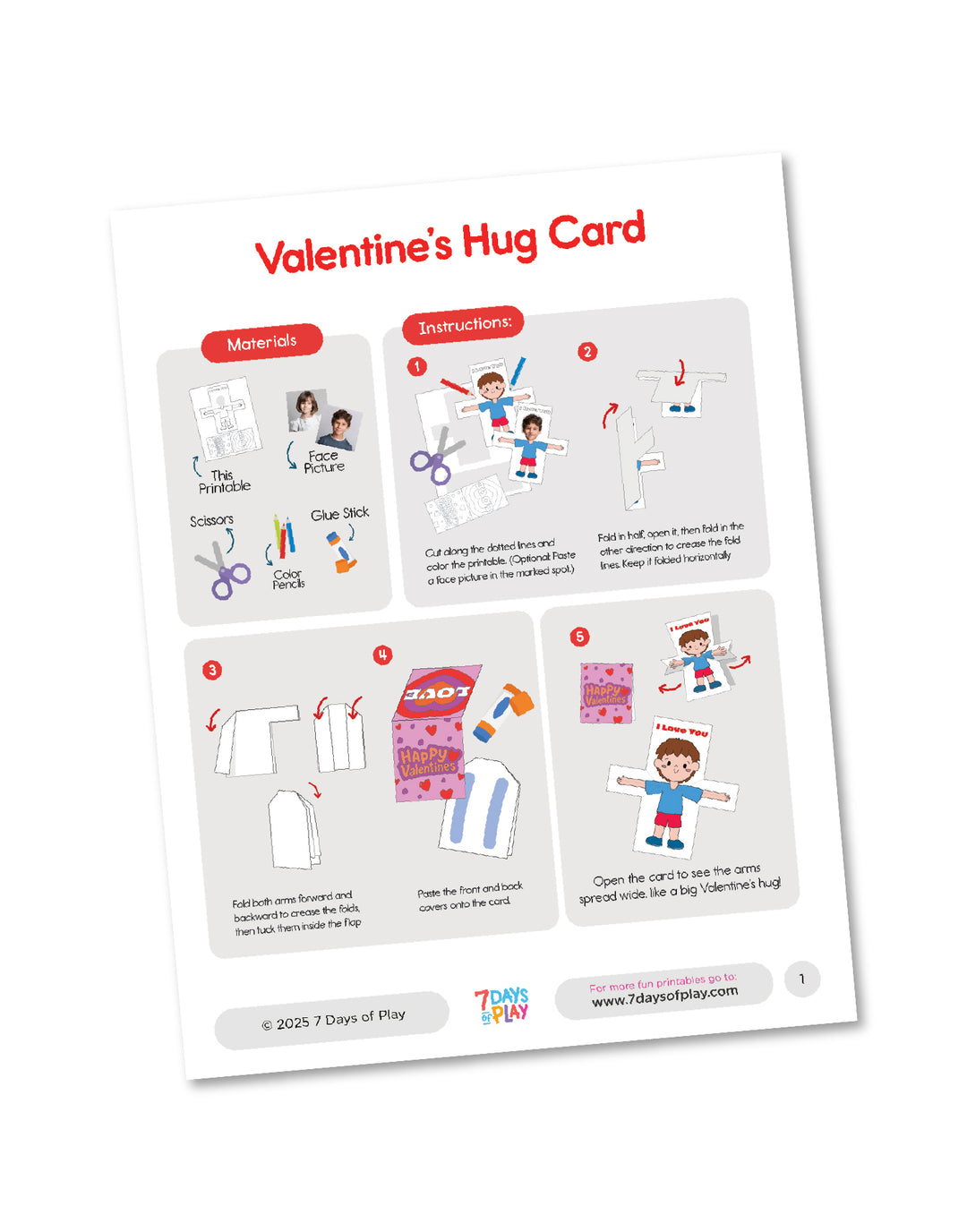 Valentine’s Hug Card - Printable