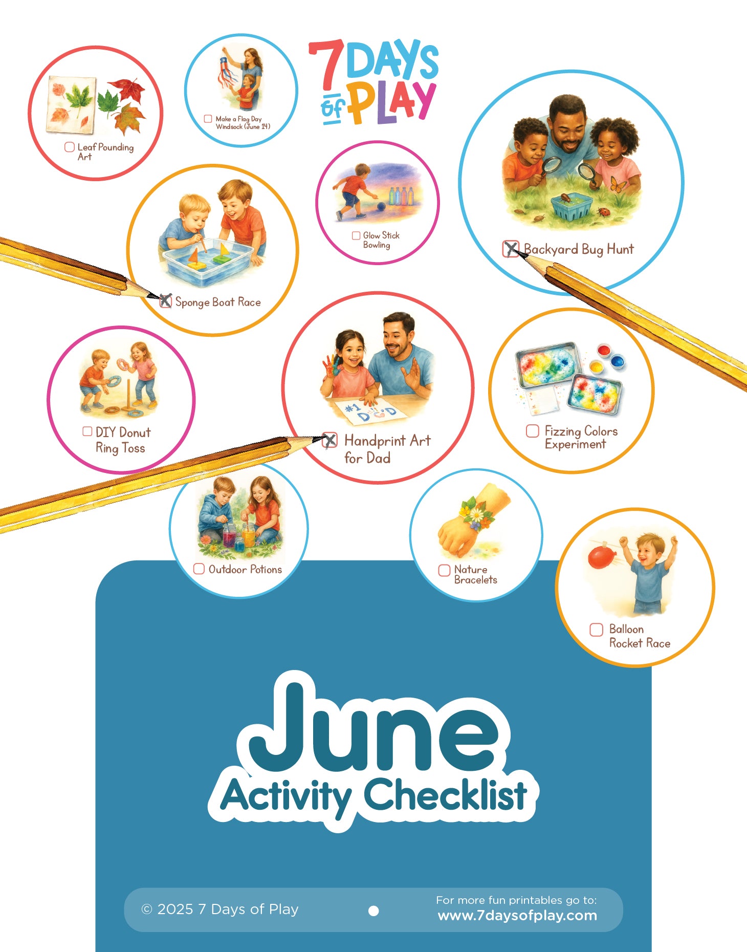 June Activities Checklist - Printable – 7 Days of Play