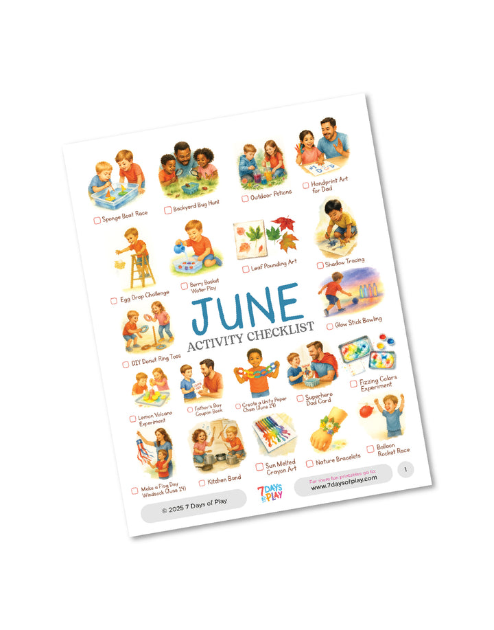 june Activities Checklist - Printable