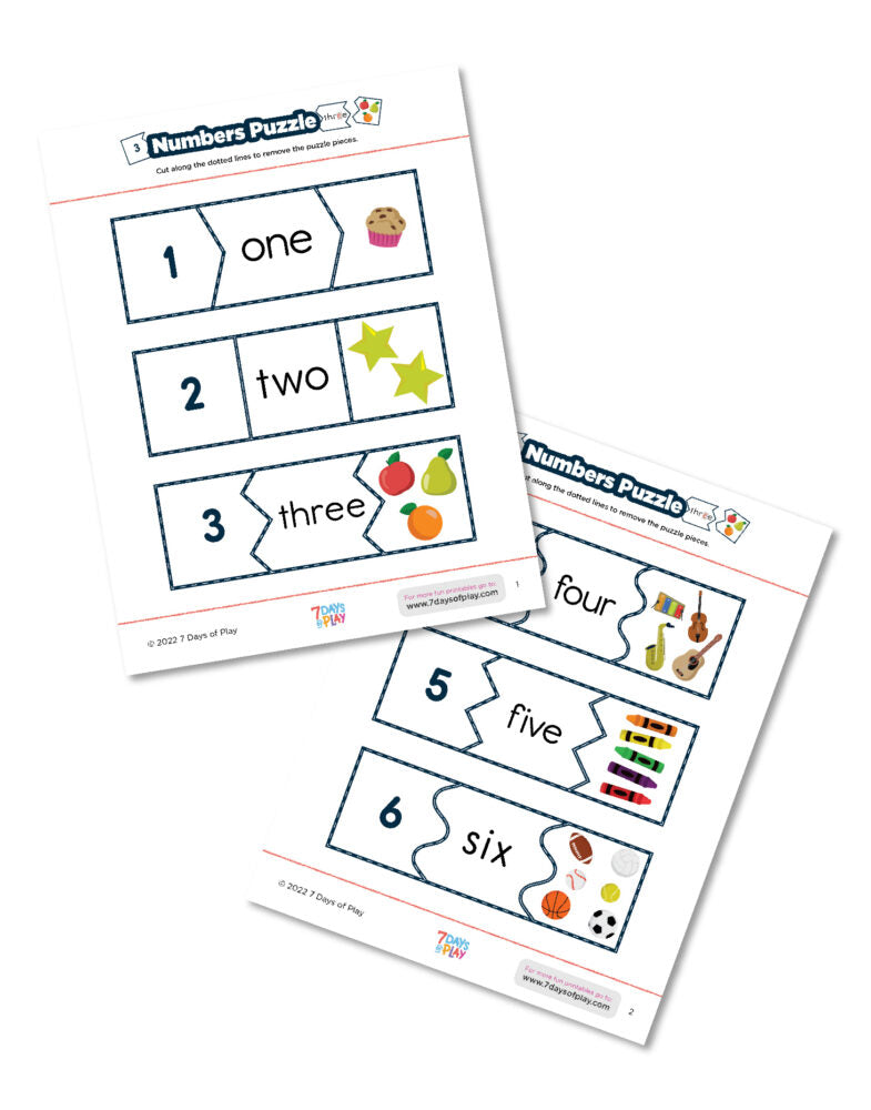 Recognizing Number Words Kid Activity free printable