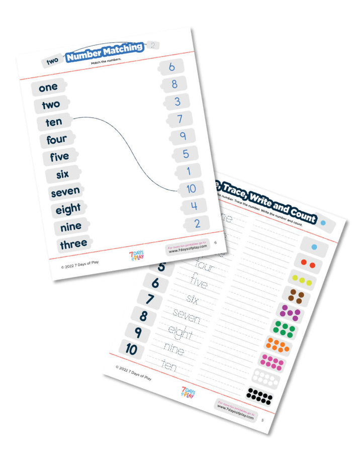 Recognizing Number Words Free Printable