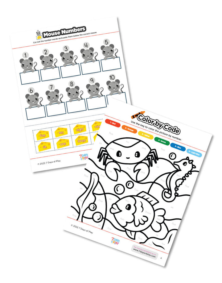 Recognizing Number Words Kid Activity free printable