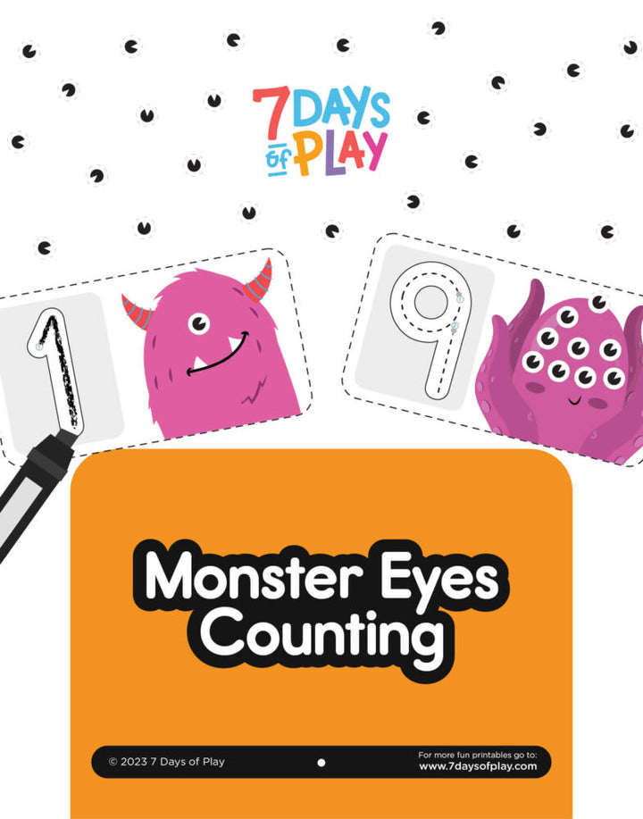 Monster Eyes Counting - Printable for Kids