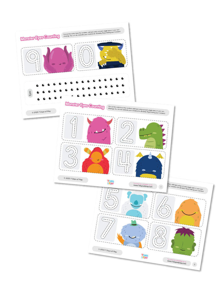 Monster Eyes Counting - Printable for Kids
