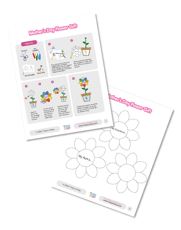 Mother’s Day Flower Gift - Printable
