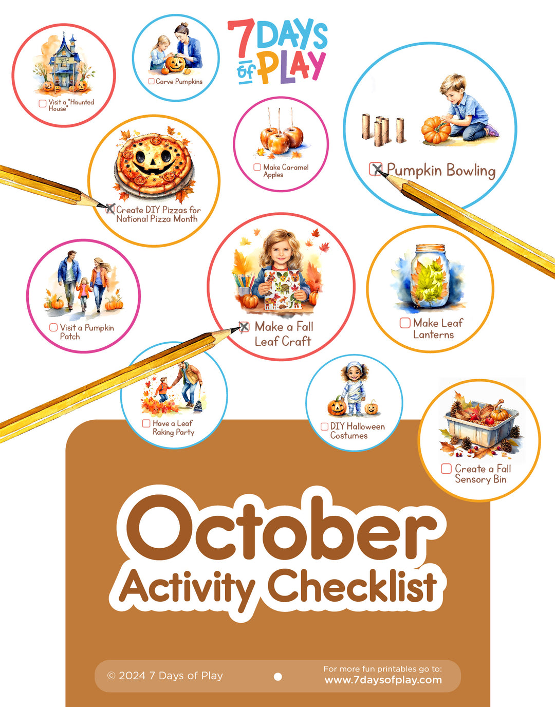 October Activities Checklist - Printable