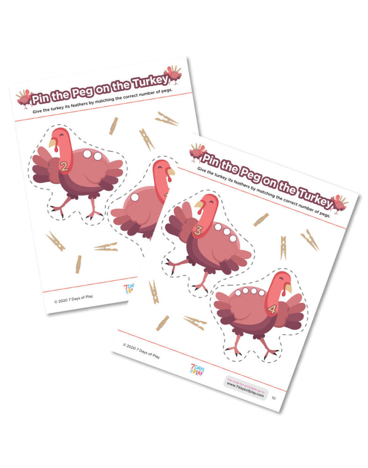 Pin the Peg on the Turkey - Printable
