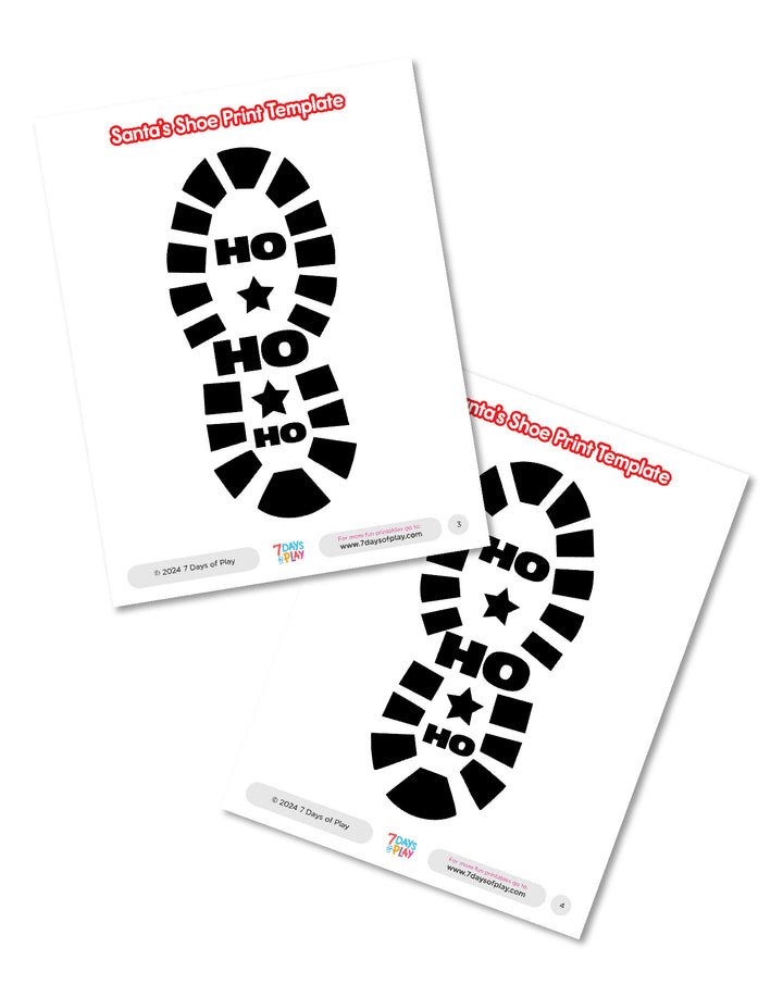 Santa’s Shoe Print Template - Printable