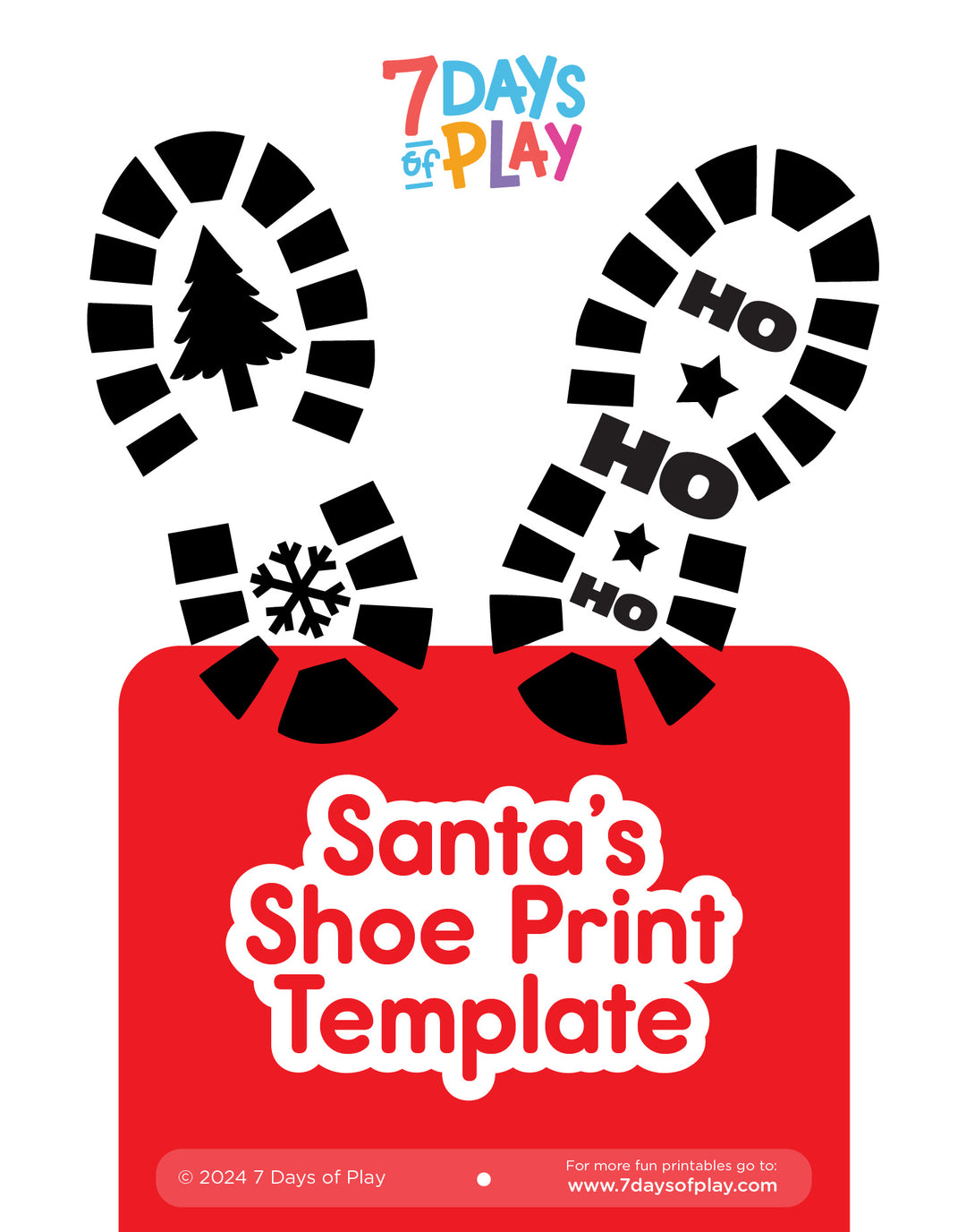 Santa’s Shoe Print Template - Printable