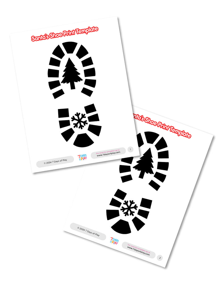 Santa’s Shoe Print Template - Printable