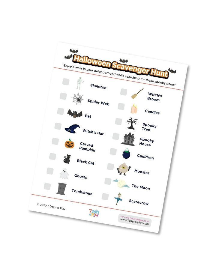 Halloween Scavenger Hunt - Printable