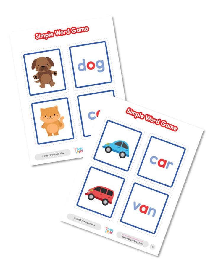 printable flashcard cvc words