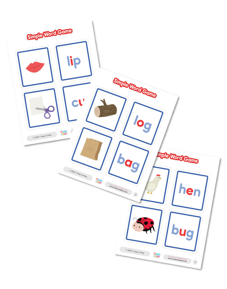 printable flashcard cvc words