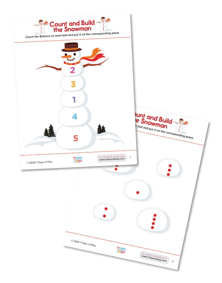Count and Build the Snowman- Printable
