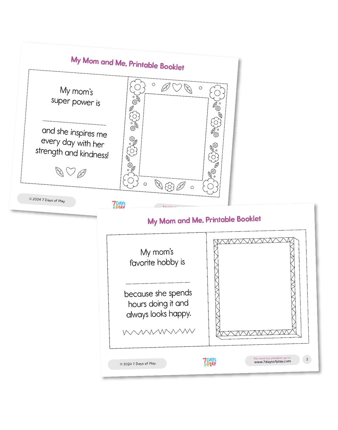 My Mom and Me Printable Booklet - Printable