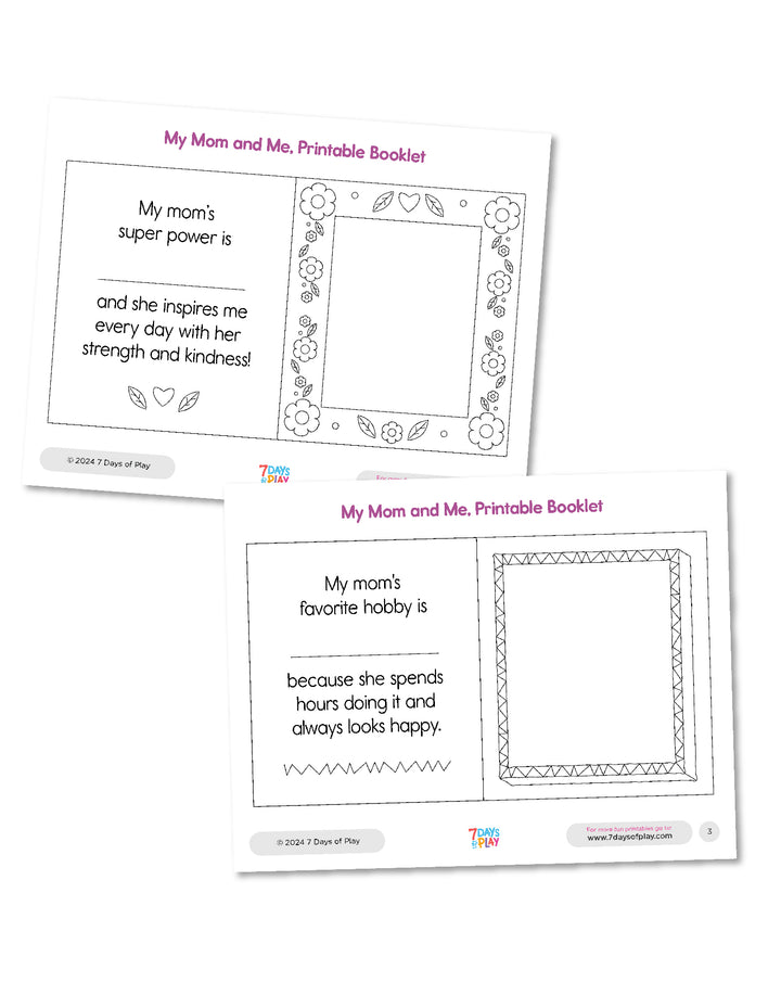 My Mom and Me Printable Booklet - Printable