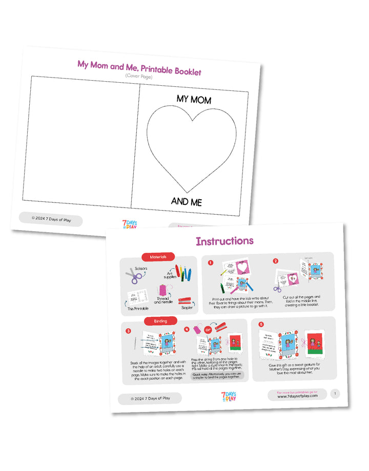 My Mom and Me Printable Booklet - Printable