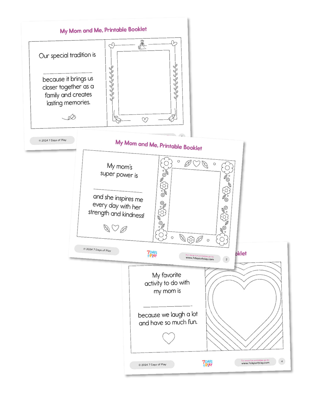 My Mom and Me Printable Booklet - Printable