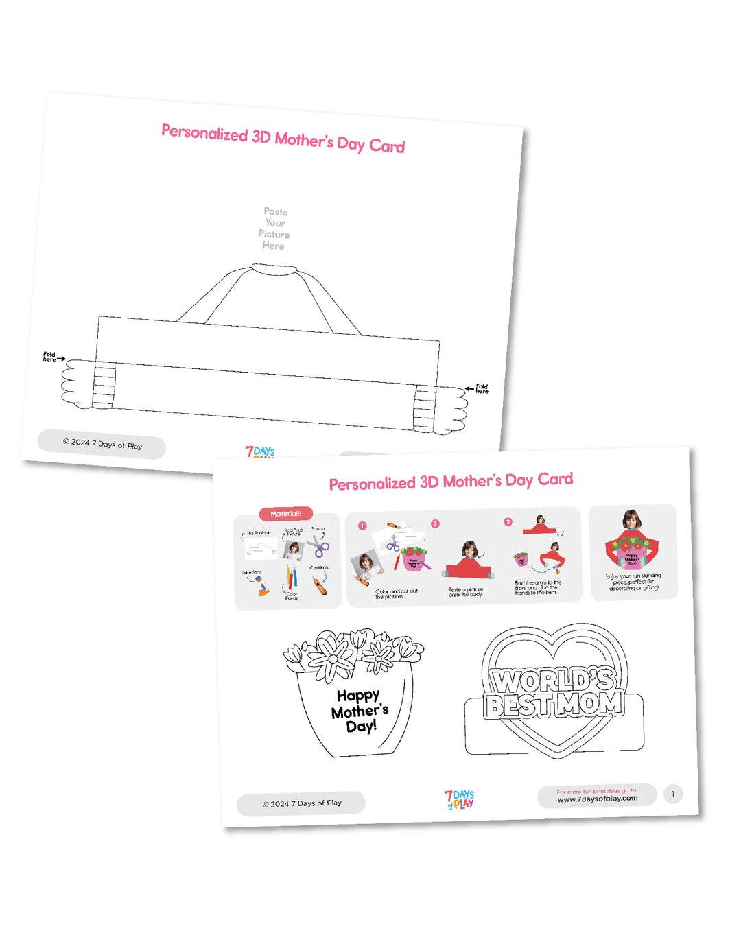 Personalized 3D Mother’s Day Card - Printable