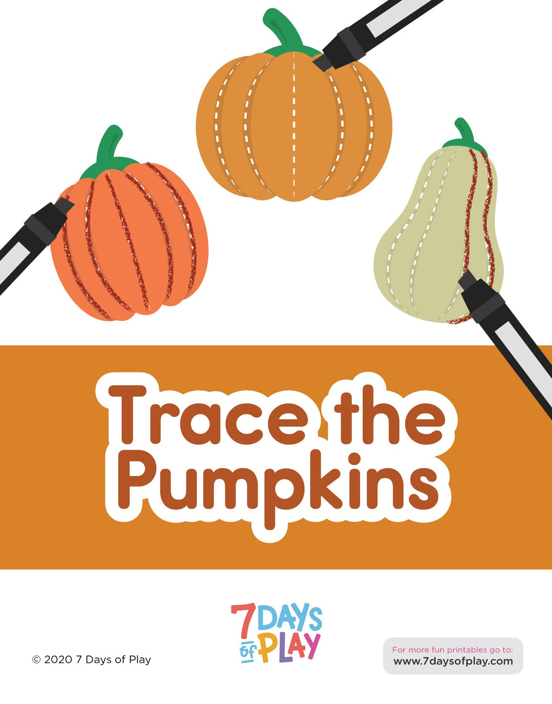 Trace the Pumpkins - Free Printable