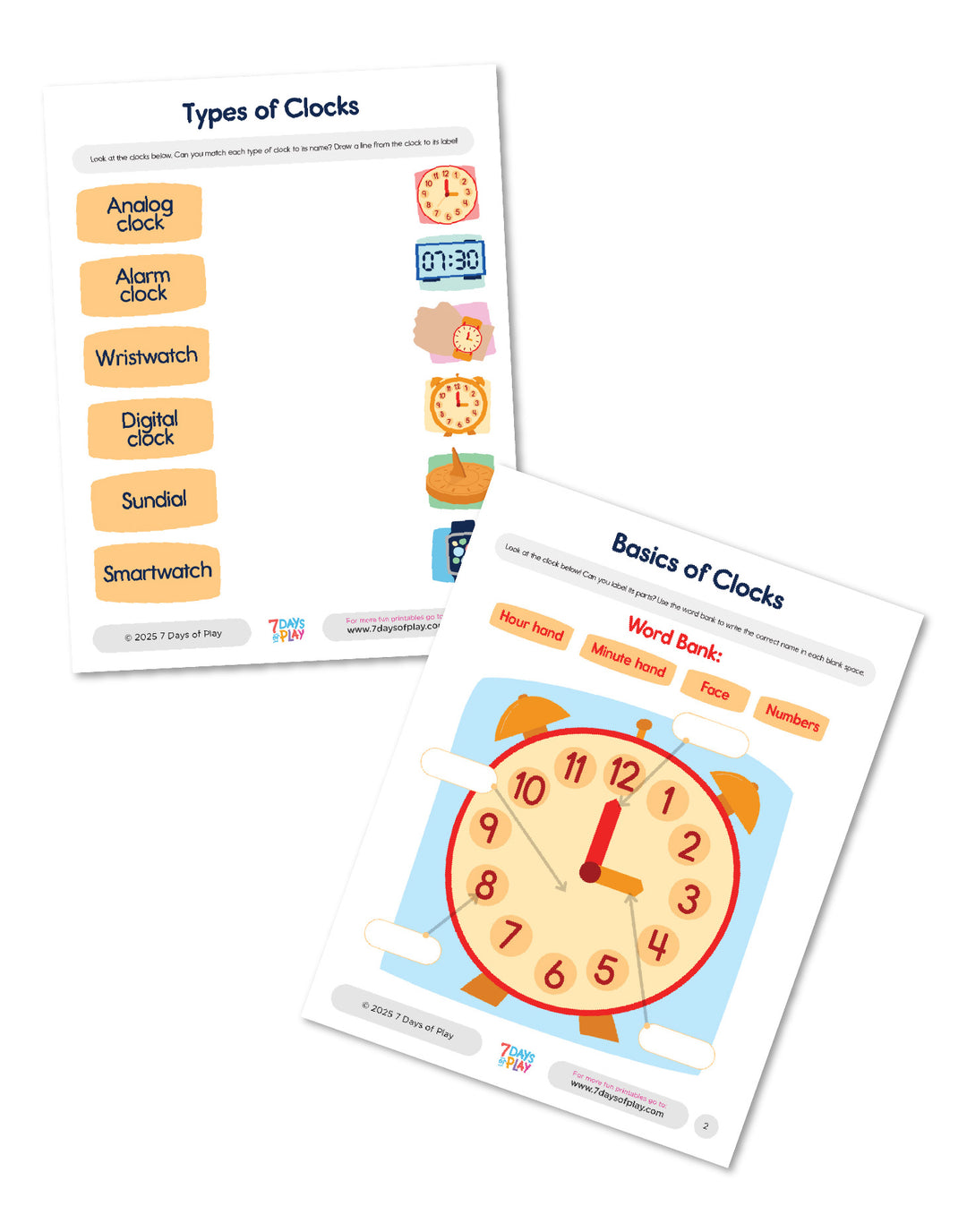 Learn to Tell Time - Printable