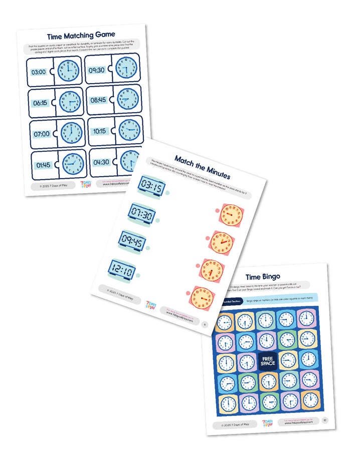 Learn to Tell Time - Printable