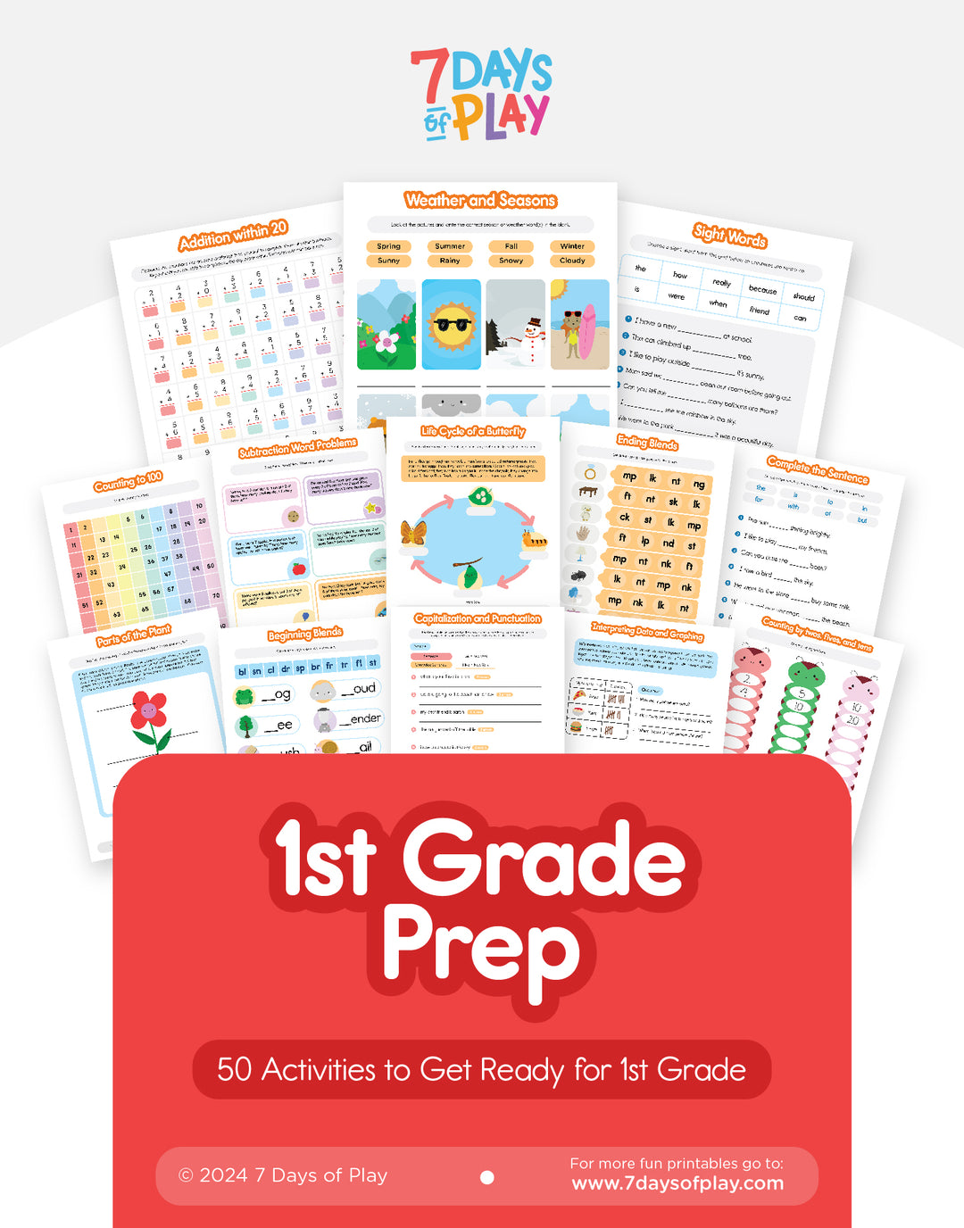 1st Grade Prep - Printable for Kids