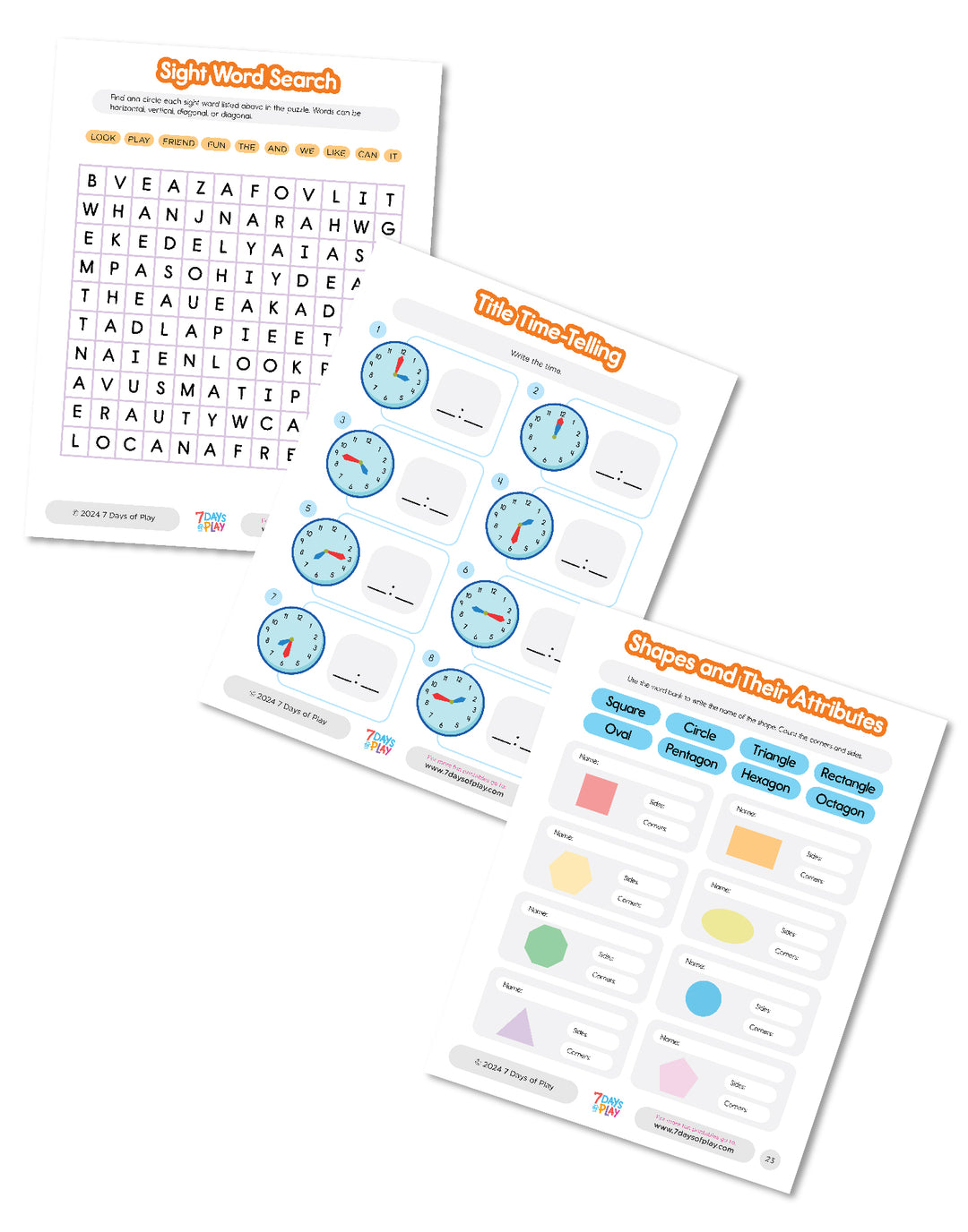 1st Grade Prep - Printable