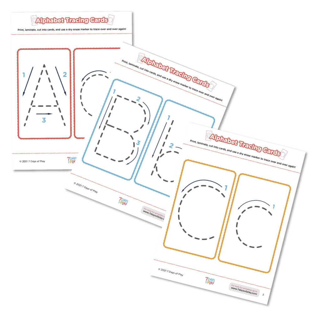 alphabet tracing cards printable