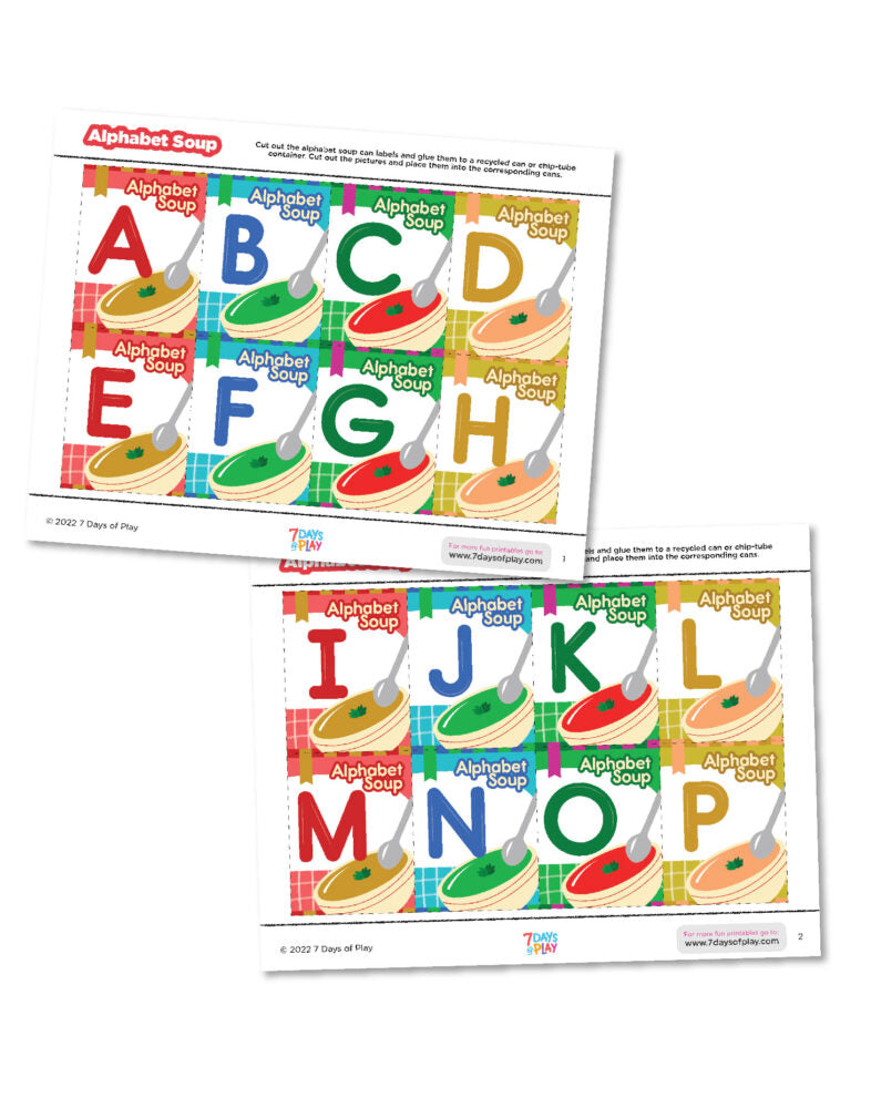 Alphabet Soup - Fun Activity for Kids – 7 Days of Play