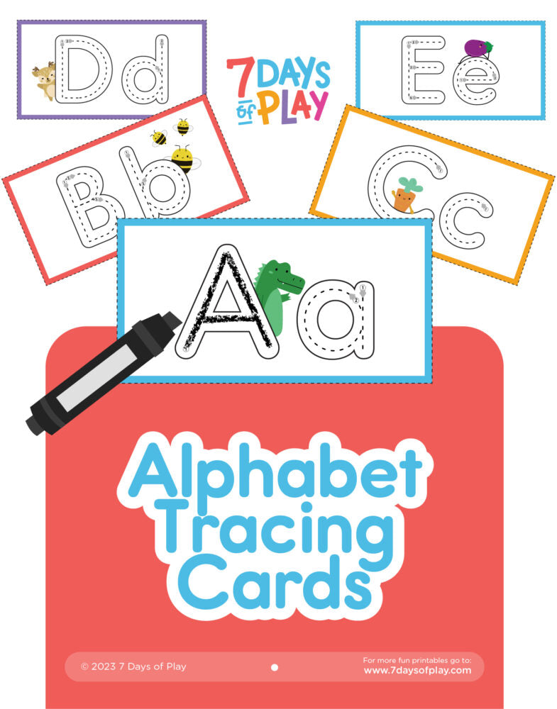 Alphabet Tracing Cards - Fun Printable