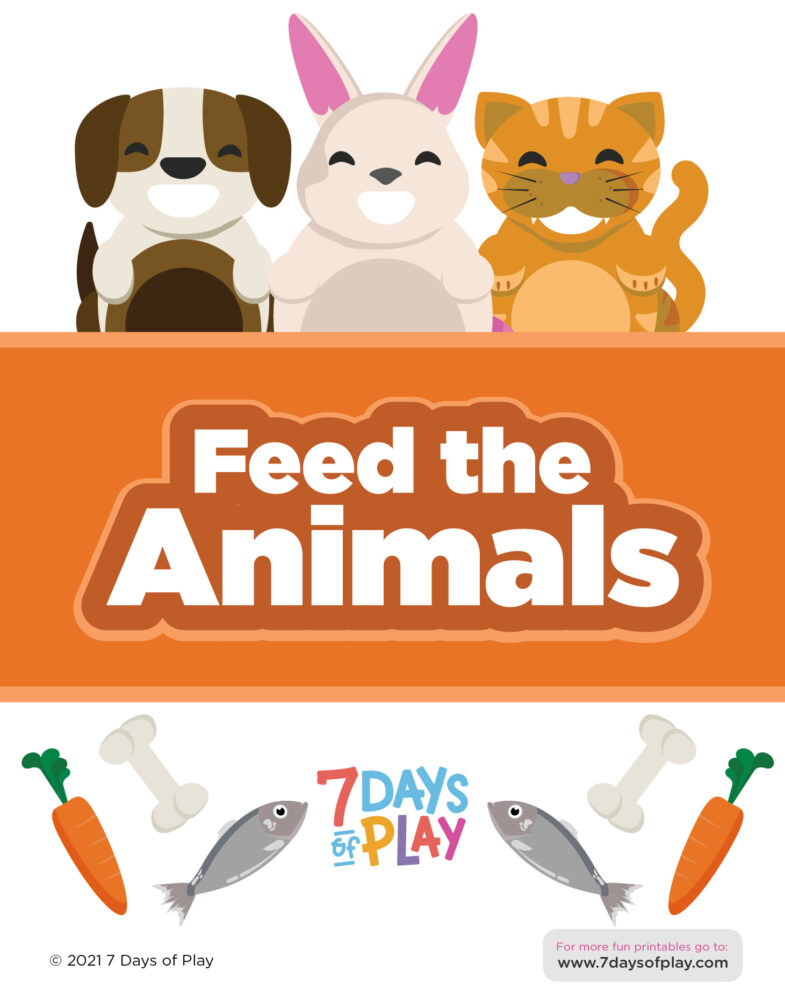 feed the animals printable activity worksheet fine motor skills for toddlers and preschool