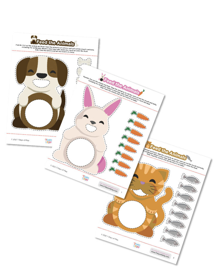 feed the animals printable activity worksheet fine motor skills for toddlers and preschool