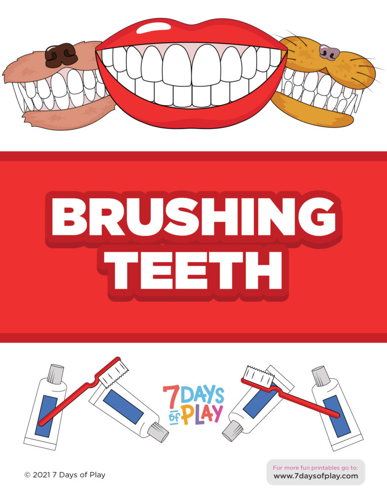 brushing teeth activity printable worksheet